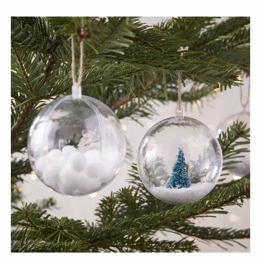 Christmas Decorations * Hobbycraft Frosted Bottle Brush Trees 5Cm 4 Pack