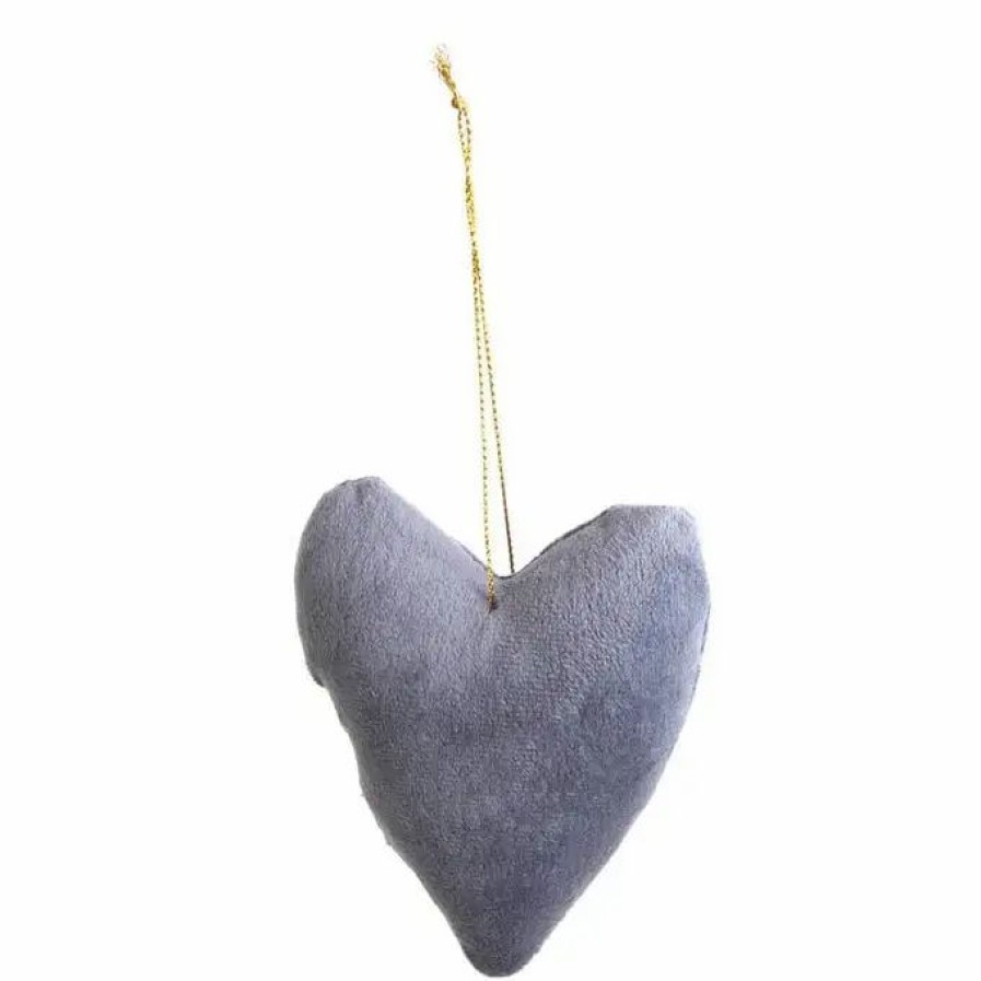 Christmas Decorations * Hobbycraft Grey Hanging Heart Decoration 10.5Cm