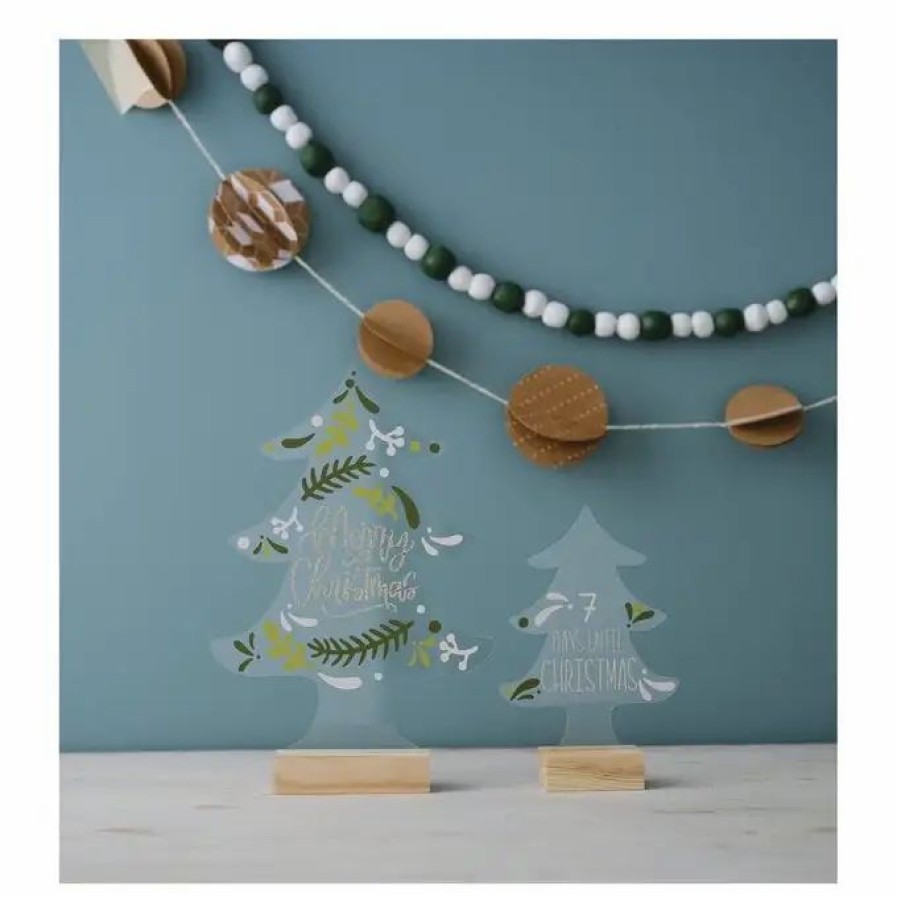 Christmas Decorations * Hobbycraft Clear Christmas Tree Acrylic Table Sign 20Cm