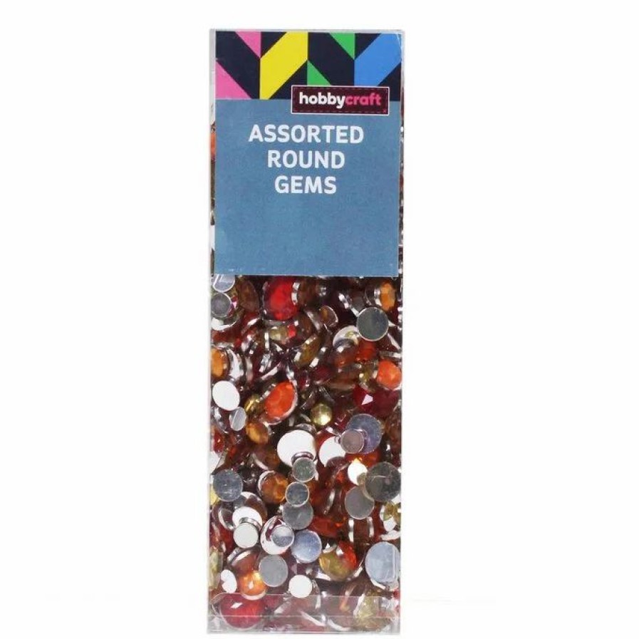 Christmas Decorations * Hobbycraft Orange And Yellow Assorted Round Gems 90G