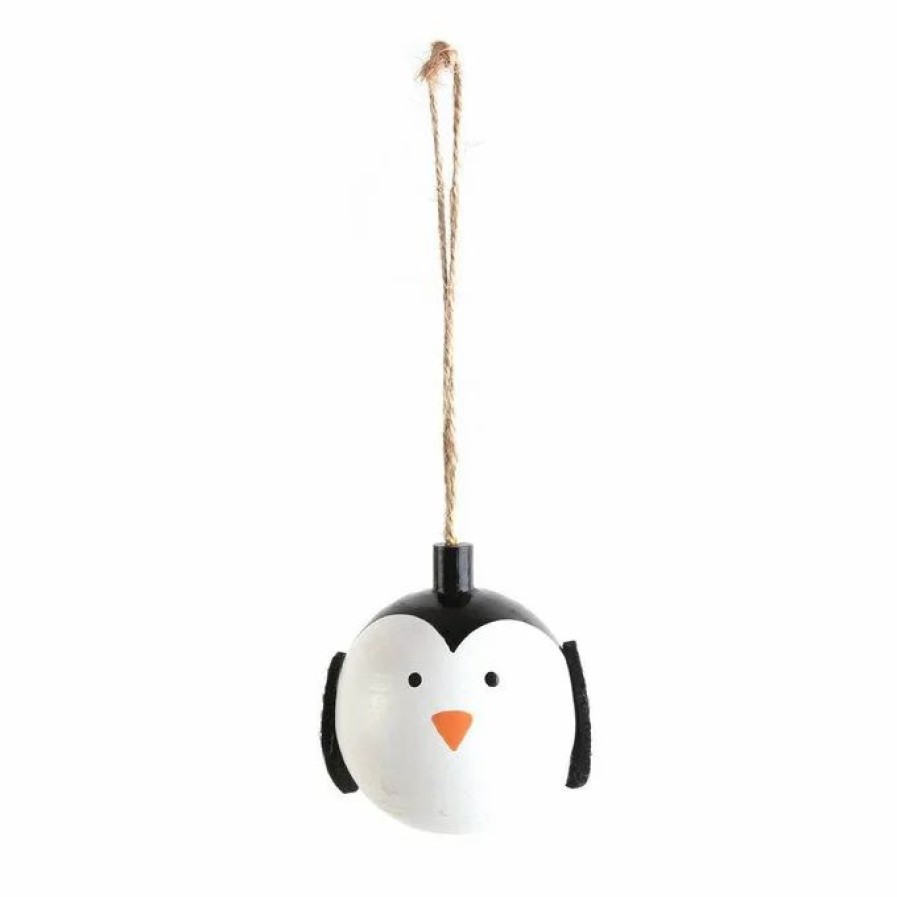 Christmas Decorations * Hobbycraft Penguin Hanging Wooden Bauble 6Cm