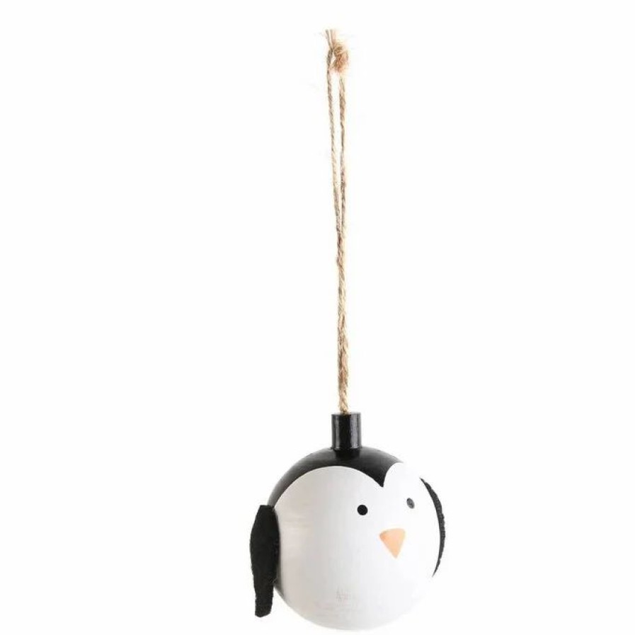 Christmas Decorations * Hobbycraft Penguin Hanging Wooden Bauble 6Cm