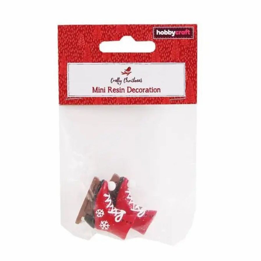 Christmas Decorations * Hobbycraft Mini Resin Skates 4Cm