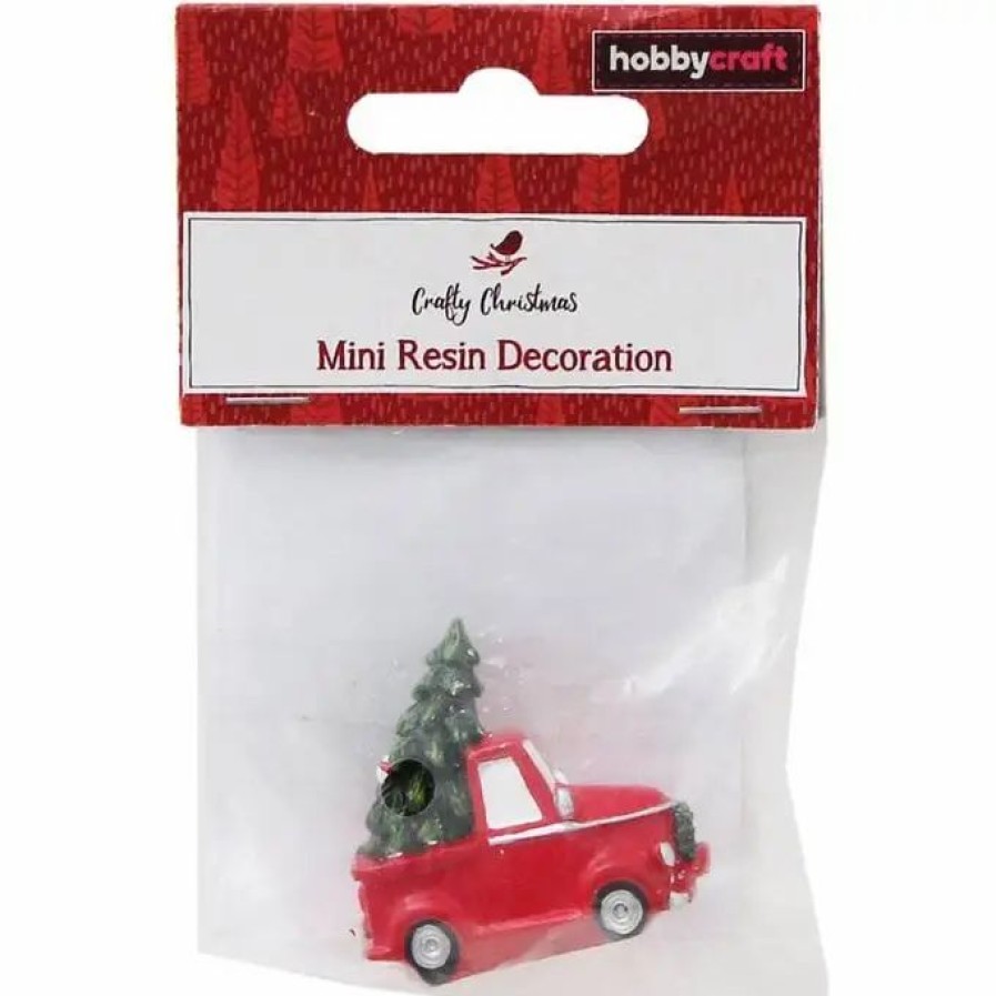 Christmas Decorations * Hobbycraft Resin Car With Tree Bauble Filler 3.5Cm