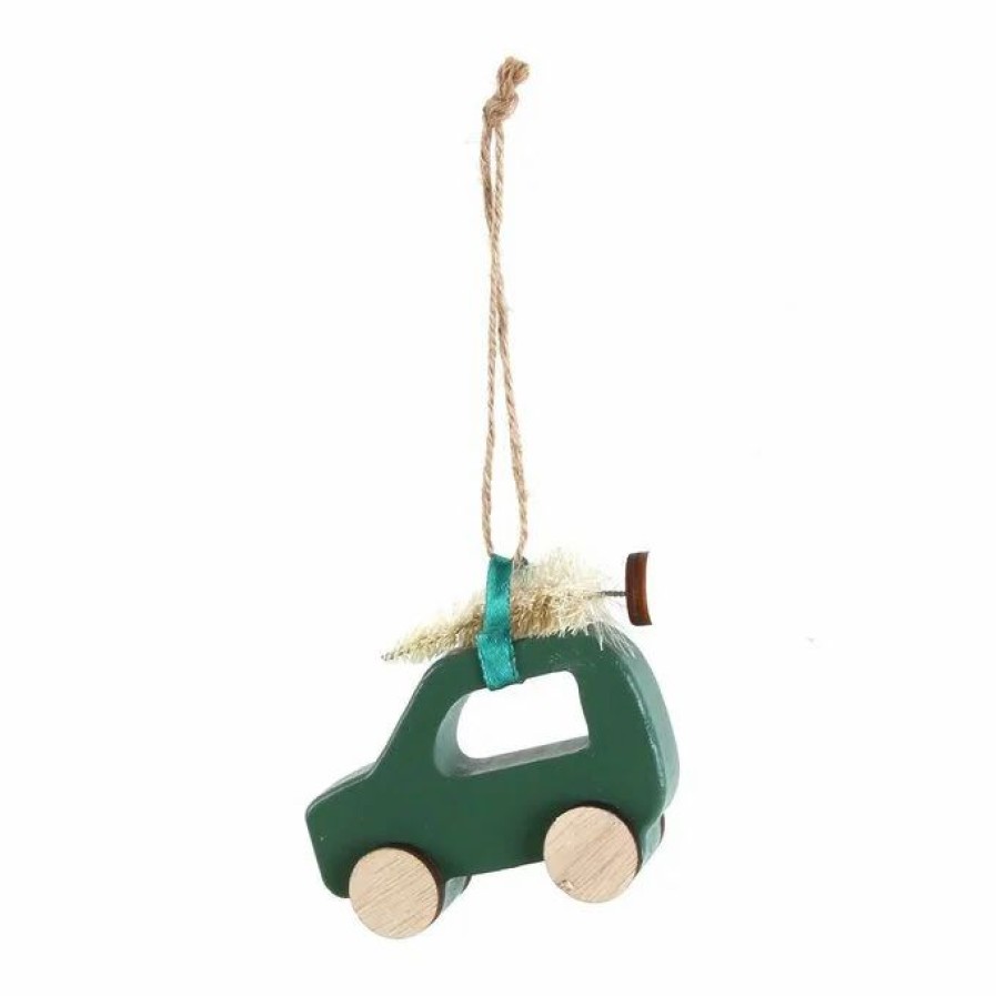 Christmas Decorations * Hobbycraft Green Car Tree Decoration 8Cm