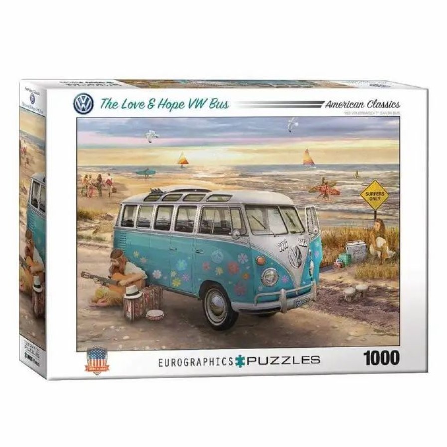 Hobbies * Eurographics Love And Hope Vw Bus Jigsaw Puzzle 1000 Pieces