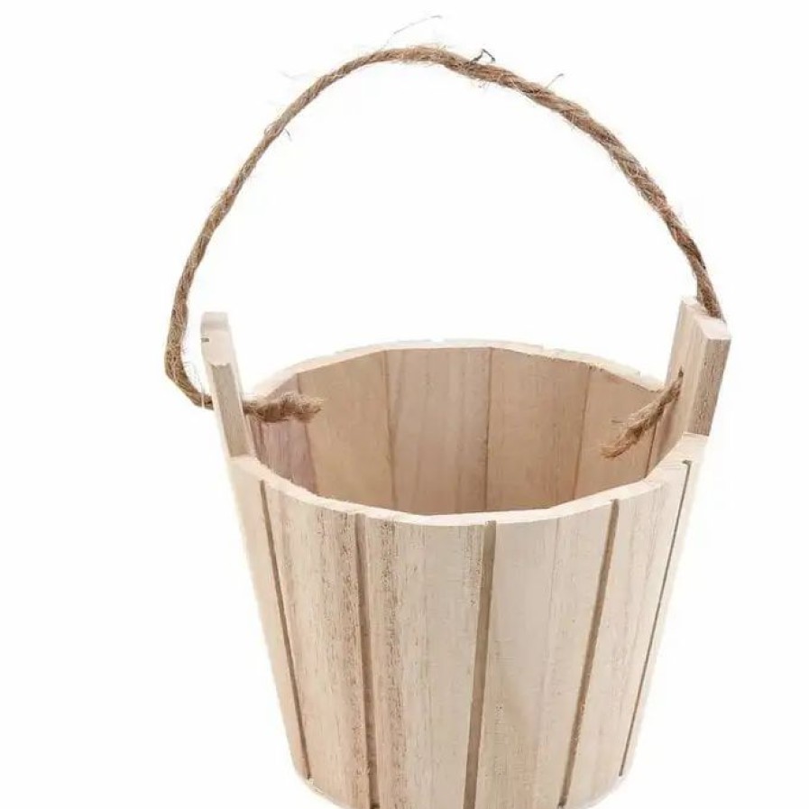 Storage * Hobbycraft Wooden Bucket 12Cm