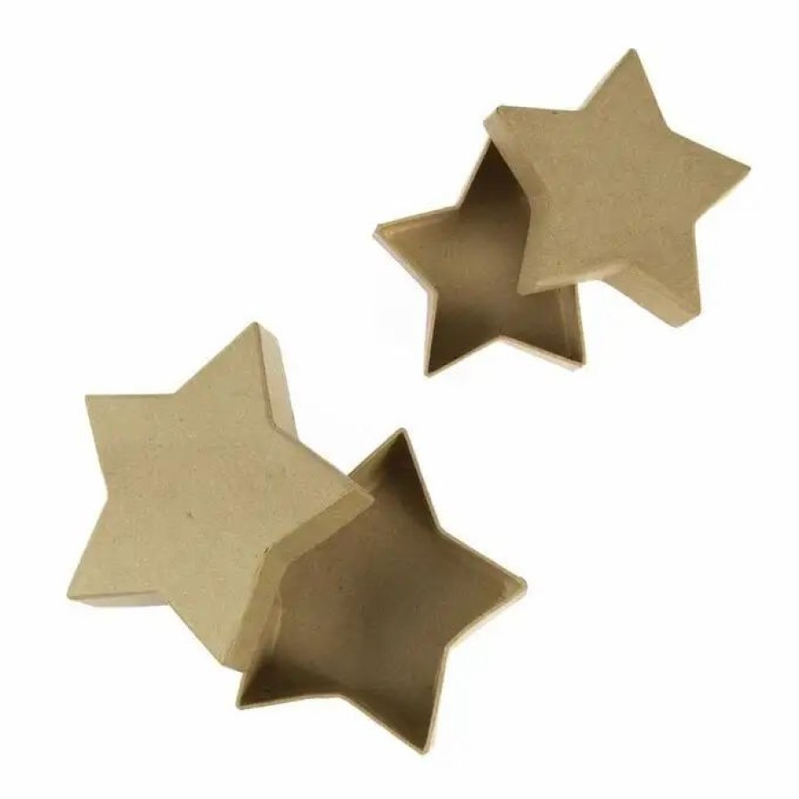 Christmas Decorations * Decopatch Mache Star Boxes 2 Pack