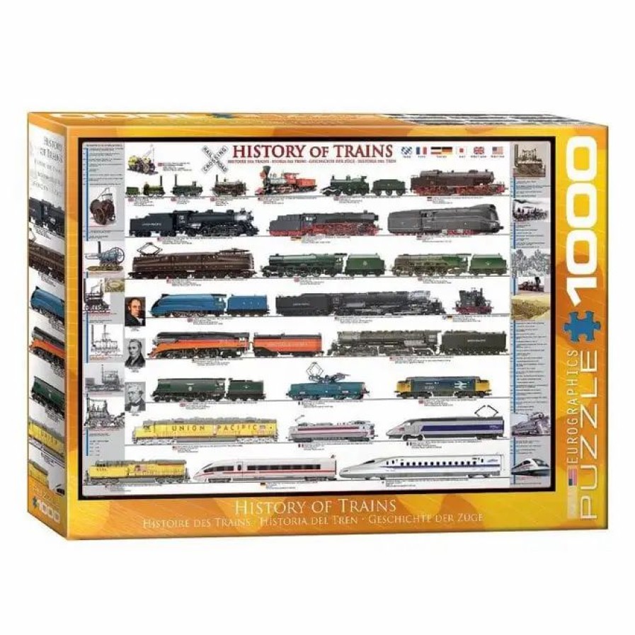 Hobbies * Eurographics History Of Trains Jigsaw Puzzle 1000 Pieces