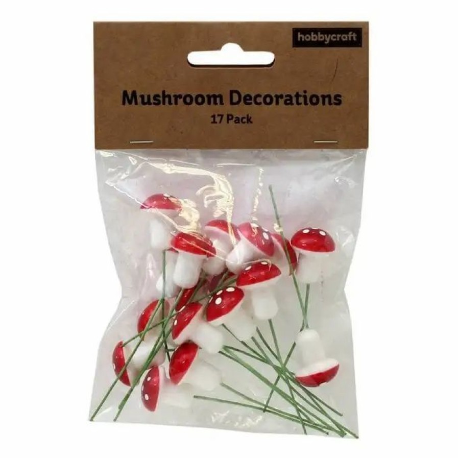 Christmas Decorations * Hobbycraft Mushroom Decorations 17 Pieces