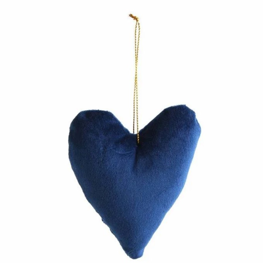 Christmas Decorations * Hobbycraft Blue Hanging Heart Decoration 10.5Cm