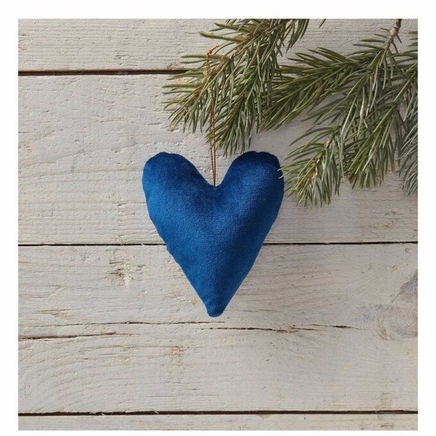 Christmas Decorations * Hobbycraft Blue Hanging Heart Decoration 10.5Cm