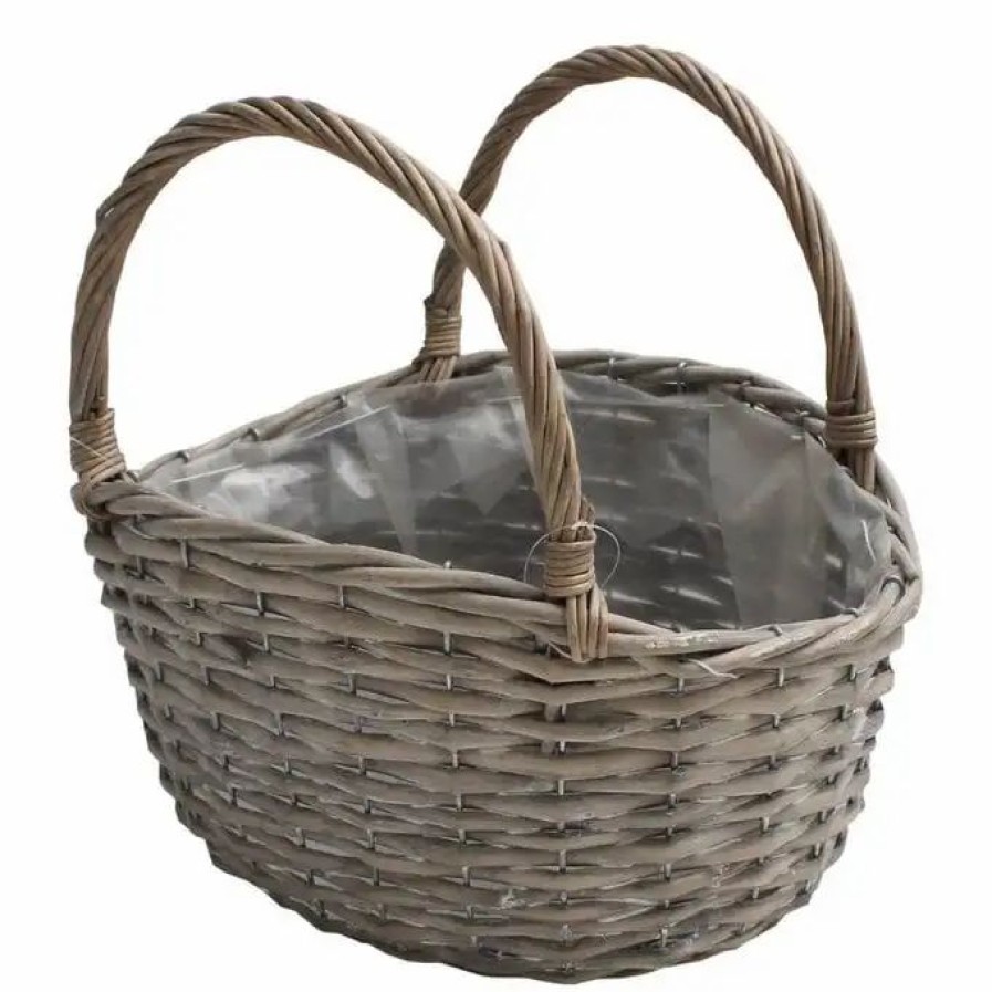 Christmas Hamper Making * Hobbycraft Washed Brown Wicker Basket With Handles 31Cm