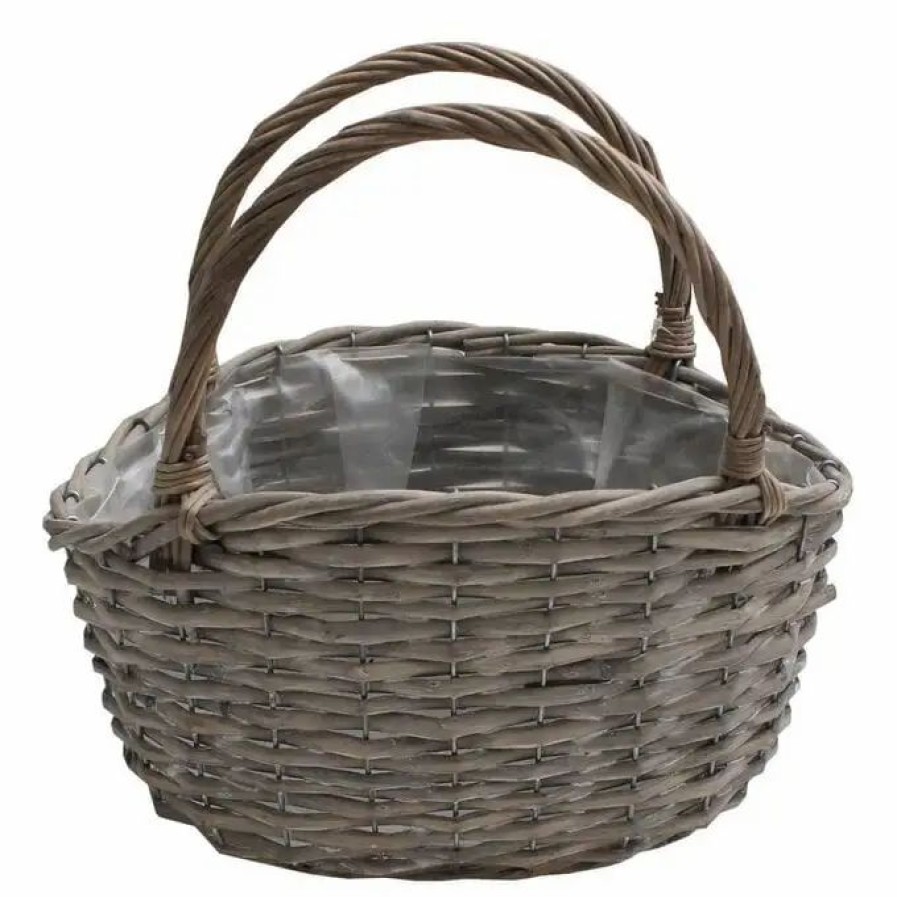 Christmas Hamper Making * Hobbycraft Washed Brown Wicker Basket With Handles 31Cm